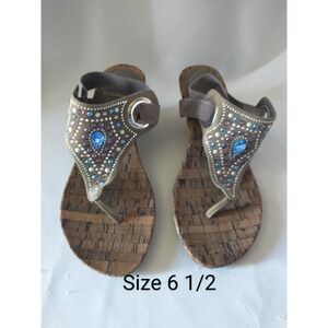 White Mountain Women Shoes Adeline 6.5M Brown with Embellishments